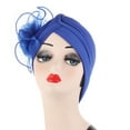 thumbnail image 3 of iHPH7 Head Wraps for Women Turbans for Women with Cancer African Head Wraps for Black Women Turban Headbands for Women Head Scarf, Blue One Size, 3 of 4