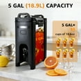 thumbnail image 3 of PRIJESSE 5 Gallon Non-Electric Insulated Beverage Dispenser, Hot & Cold Drink Server with Drip-Proof Spigot, Food-Grade Material, 3 of 8