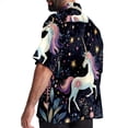 thumbnail image 3 of Starry Unicorn Men's Casual Short Sleeve Button Down Shirts - Printed Summer Beach Tops for Men and Women, 3 of 6