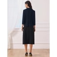thumbnail image 5 of DARING DIVA Women's Open Front Lightweight Cardigan Shawl Collar Blazer L Dark Blue, 5 of 7