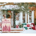 thumbnail image 2 of Merry Christmas Garden Flags 12.5x18 Double Sided, Pink Xmas Tree with Stars Small Seasonal Decoration for Holiday Winter Yard Outside Outdoor, 2 of 6