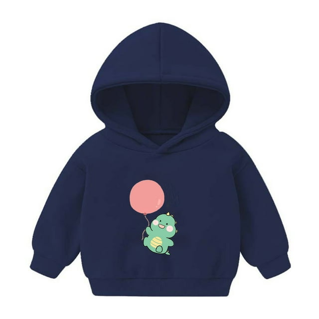 Sweat à Capuche Tendance 3-7 Ans pour Bébé Fille et Garçon, Manches Longues, Imprimé, Marine