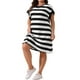 thumbnail image 1 of Vestido túnica de talla grande Agnes Orinda para mujeres, verano 2026, de manga corta, a rayas, vestido casual tipo camiseta 1X negro, 1 of 8