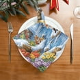 thumbnail image 2 of BZSMCE Satin Native Fab Cotton Dinner Napkin Winter Scene with Animals Cabin Reusable, 2 of 8