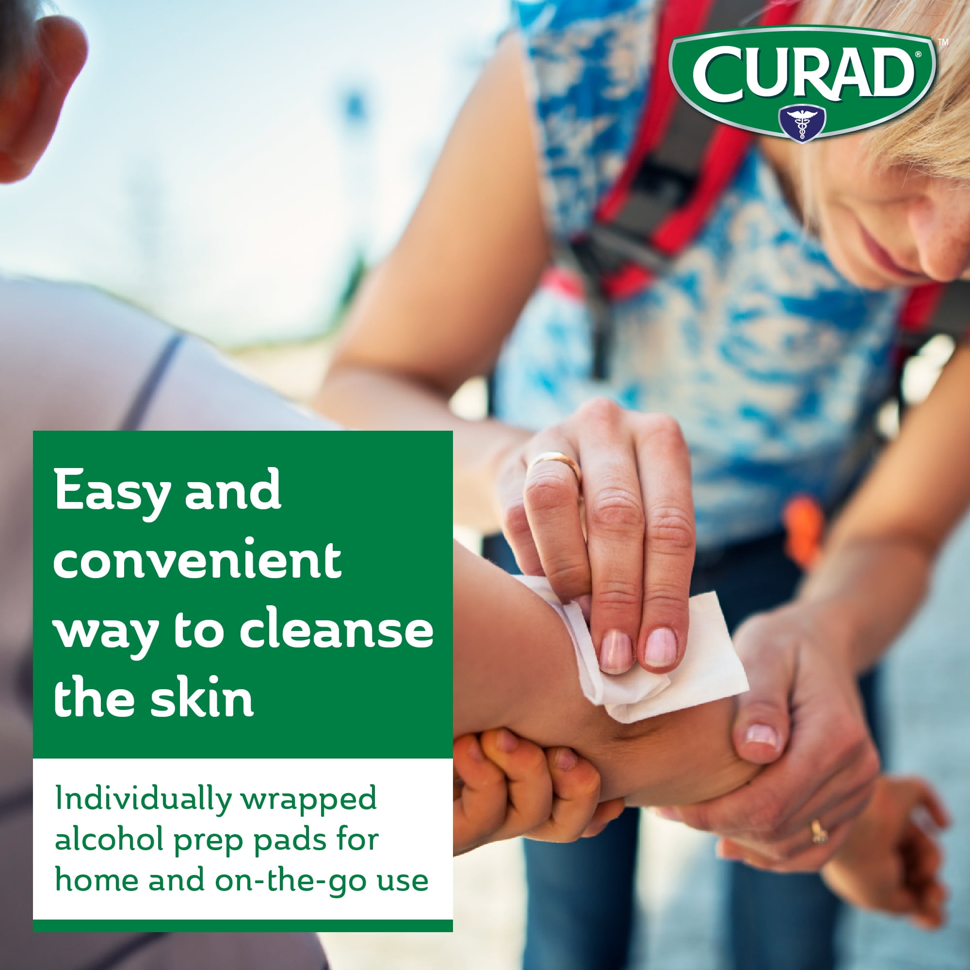 Curad XL 2-Ply Sterile Alcohol Prep Pads, 144 Count, 4"x 5.5"