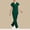 Green, variant on Muscularfit Shirt 2 Piece Sets for Women Summer Pleated Scrub Set Work Sets Set Green Short Sleeve V-Neck Women's Clothing Sets