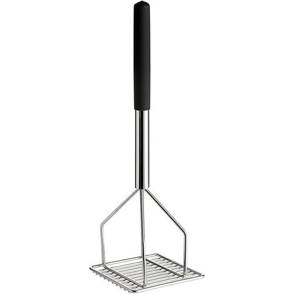 Truecraftware – 18- inch Square Shape Potato Masher Chrome Plated with Soft Grip Handle- for Bean Vegetable Fruits Avocado and Meat