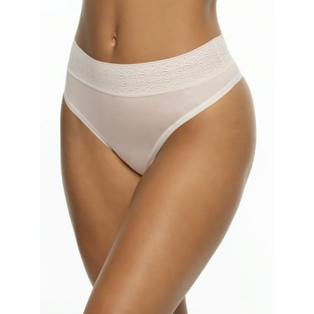 Women s Jezebel Serene High Waisted Thong Panty 530164 Color: Bare Tan Size: SMALL