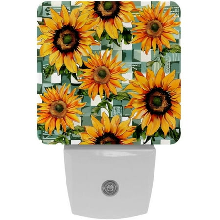 

itdsatrgt 2 Pack Sunflower Geometry Pattern Plug in LED Night Light Auto Sensor Dusk to Dawn Decorative Night for Bedroom Bathroom Kitchen Hallway Stairs Hallway Baby s Room Energy Saving