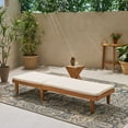 thumbnail image 3 of Maddison Outdoor Acacia Wood Chaise Lounge and Cushion Set, Teak and Cream, 3 of 11