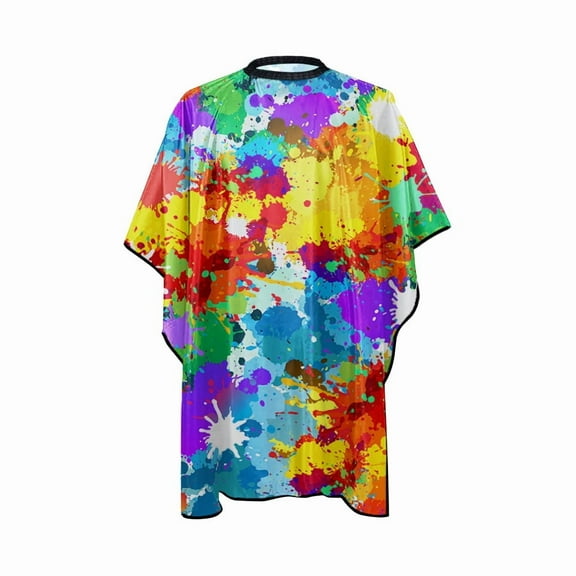 WIRESTER Hair Salon Capes with Snap Closure Waterproof Hairdressing Styling Hair Cutting Coloring Cape for Barber Hairdressers - Colorful Painting