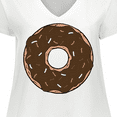 thumbnail image 4 of Inktastic Brown Donut, Donut With Chocolate Sprinkles, Frosting Women's Plus Size V-Neck T-Shirt, 4 of 5