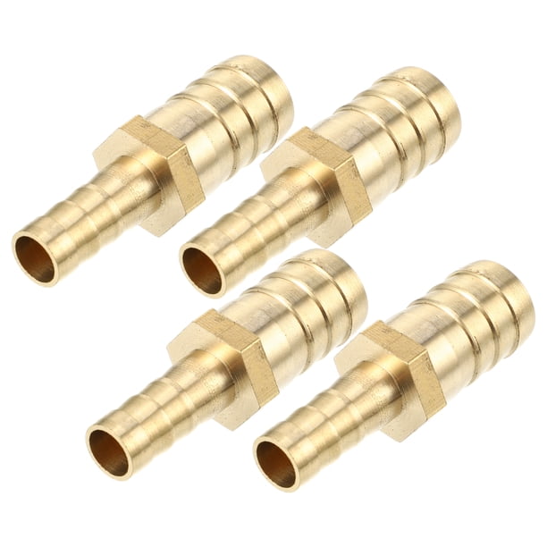 4 piezas 16 mm - 10 mm de forma recta espiga para manguera tubo de púas recto montaje de tubería conector de montaje de manguera de latón