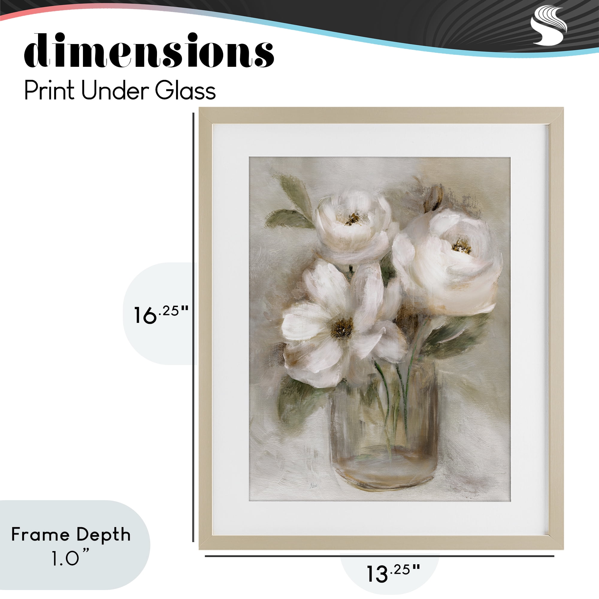 Stupell Industries Soft Brushstroke Roses Birch Framed Print Under Glass, design by Nan