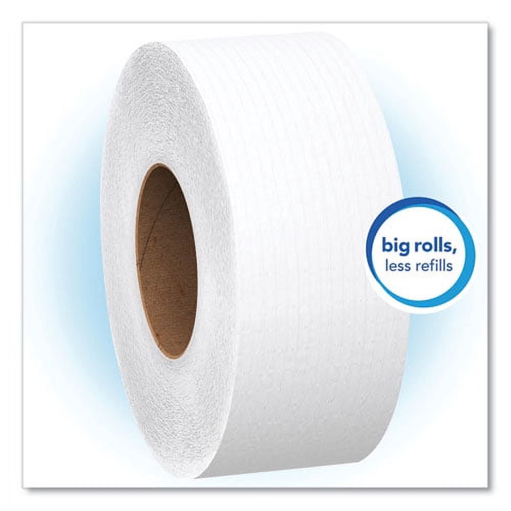 Essential JRT Jumbo Roll Bathroom Tissue, Septic Safe, 1-Ply, White, 3.55" x 2,000 ft, 12 Rolls/Carton | Bundle of 5 Cartons