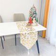 thumbnail image 3 of Caminos de mesa con patrón de impresión bronceada con borlas para decoración de boda, fiesta de Navidad, 33x180cm, 3 of 5