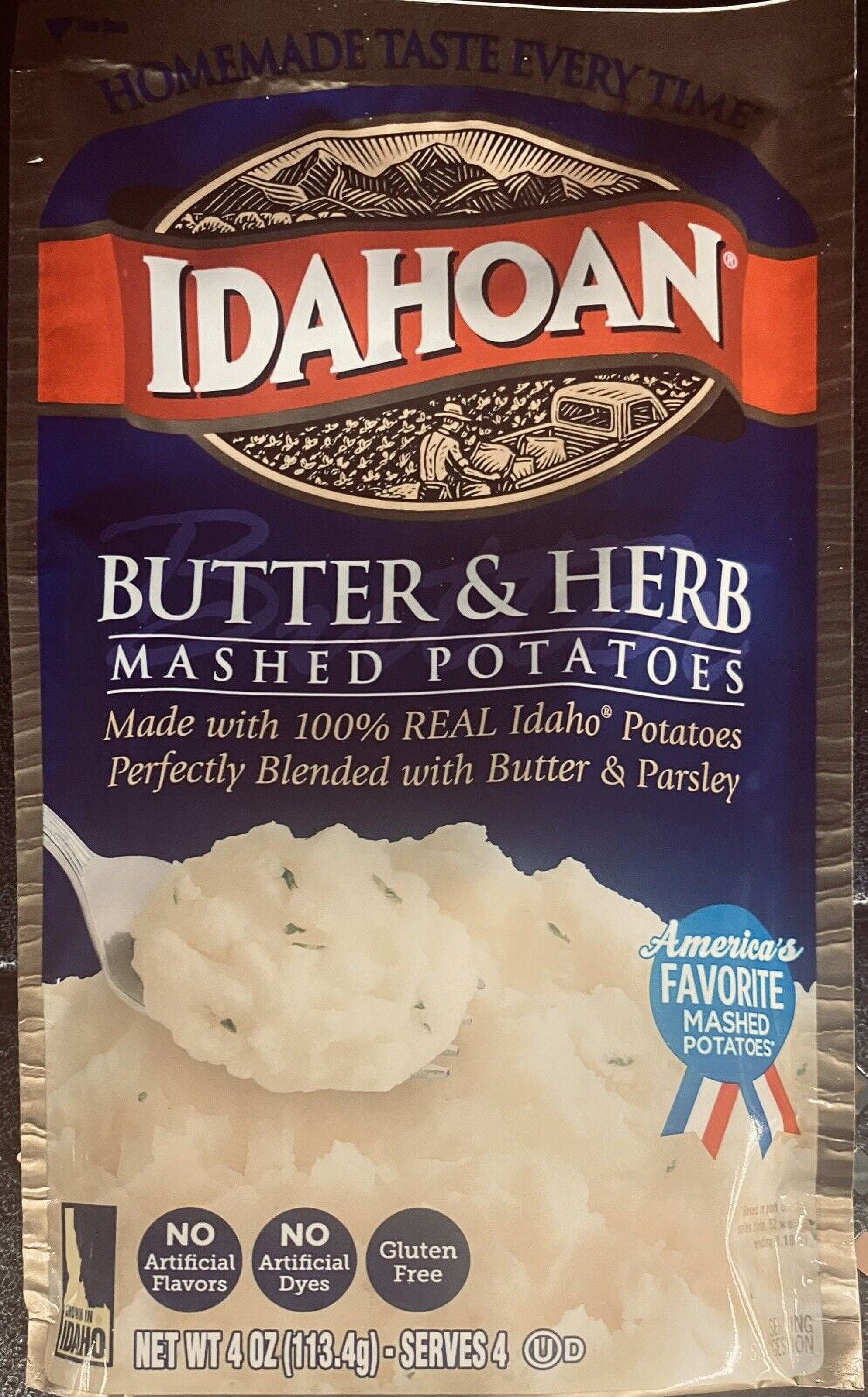 10x Idahoan Butter Herb Mashed Potatoes 4 oz Packet 10 PACK Walmart