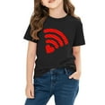thumbnail image 4 of Girl's Graphic T-Shirt | WiFi Heart Design | 100% Cotton Soft Short Sleeve Tee | Valentine's Casual Top for Kids (Black),Size 9 T, 4 of 9