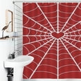 thumbnail image 3 of Red Spider Web Black Cartoon Shower Curtain Modern Home Bathroom Bathtub Decor Waterproof Fabric with Hooks, 3 of 6