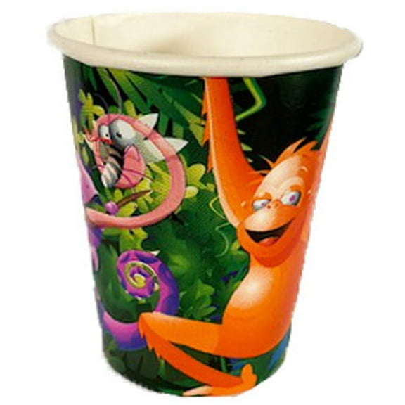 Various Jungle Animals 'Rainforest Romp' 9oz Paper Cups (Set of 8)