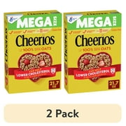 (2 pack) Original Cheerios Heart Healthy Cereal, 21.7 oz Mega Size Cereal Brand Box