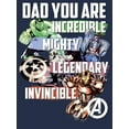 thumbnail image 2 of Men's Marvel Dad You are Incredible Mighty Legendary Invincible  Graphic Tee Navy Blue Heather Small, 2 of 4