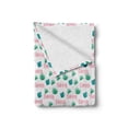 thumbnail image 2 of Summer Soft Flannel Fleece Blanket, Seasonal Pattern with Polka Dots and Exotic Plant Leaves Hawaiian Scene, Cozy Plush for Indoor and Outdoor Use, 60" x 80", Pale Pink Green White, by Ambesonne, 2 of 6