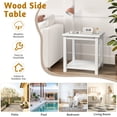 thumbnail image 5 of Ktaxon 18" Wood Square Side Table, Patio End Table, Suitable for Outdoor Porch Deck Pool, White, 5 of 11