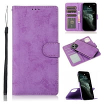 Allytech Case for iPhone 13 Mini 2021, 2-in-1 Magnetic Detachable Wallet Folio Vegan PU Leather Protective Card/Cash Slot Folding Stand Cover with Hand Rope for iPhone 13 Mini 5G 5.4" 2021, Purple
