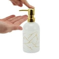 thumbnail image 3 of Unique Bargains 1 Pc Simple Cylindrical Soap Pump Dispenser for Hotel 400ml White Gold Tone, 3 of 6