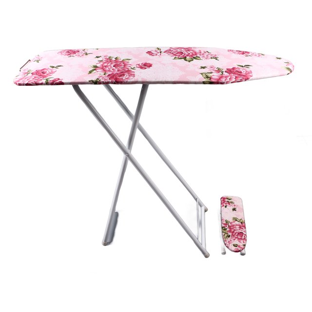 Tabla de planchar de mesa plegable alargada de 36 pulgadas con patrón floral estable y funda para planchar para costura, sala de manualidades, hogar