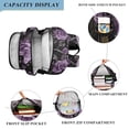 thumbnail image 3 of FORMRS Unisex School Backpack 17" Student Travel Bag with Laptop Compartment, Black Roses, 3 of 7