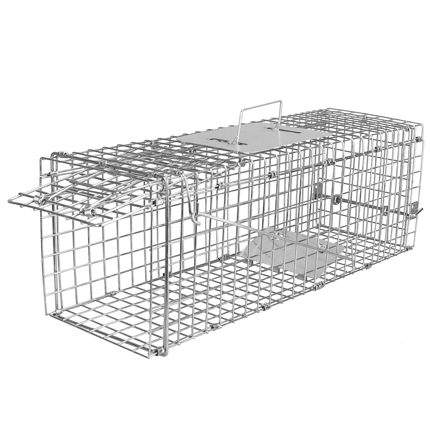 Rat Cat Trap, iMounTEK Mouse Traps, Humane Live Animal Trap Cage, 32X7X7inch, Work for Indoor and Outdoor, Catch and Release Stray Cats,Squirrels and Rodents(Silver)