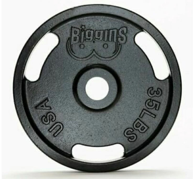 Biggins Iron Olympic Cast Iron Weight Plates, Single, 35 lb.