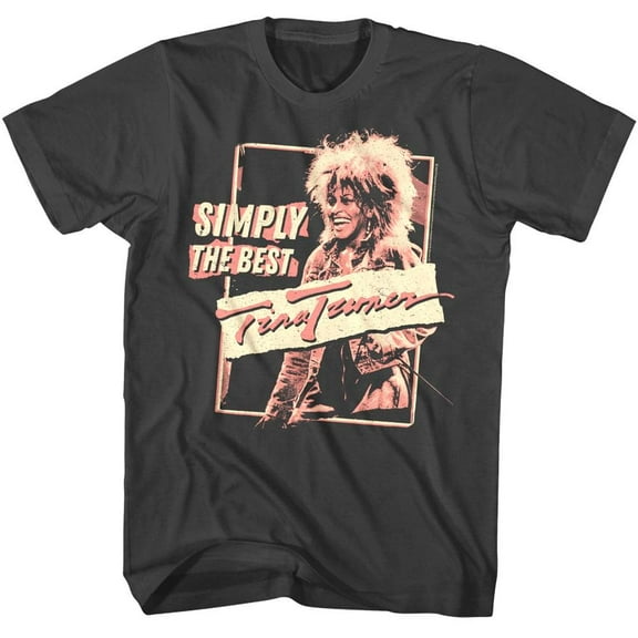 Tina Turner Simply The Best Men's T Shirt (Charcoal, AdultL)