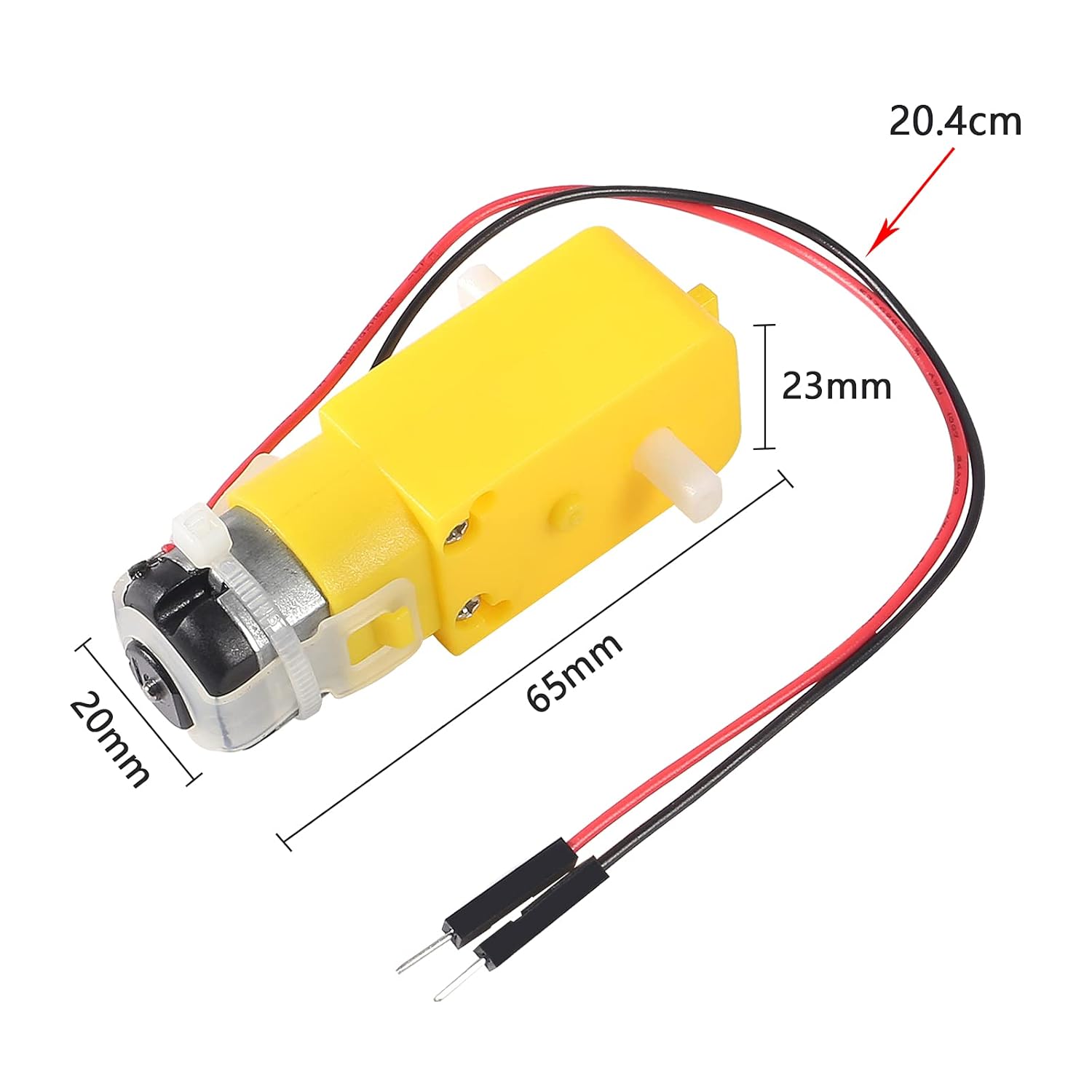4PCS Motor TT, Motor de Engranaje DC 3-6V 1:48 con Cables de 25mm, Doble Eje 200RPM para Coche Robot Arduino Smart Car Proyectos DIY - Motor TT de Repuesto para Chasis de Robot Arduino 3