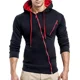 thumbnail image 3 of Sudadera Con Capucha Y Cremallera Inclinada Para Hombre, 3 of 5