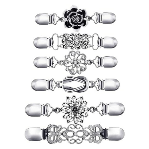 6 Pieces Vintage Shirt Dress Cardigan Clip, Waist Clip for Women, Sweater Shawl Brooch Jacket for Clothing