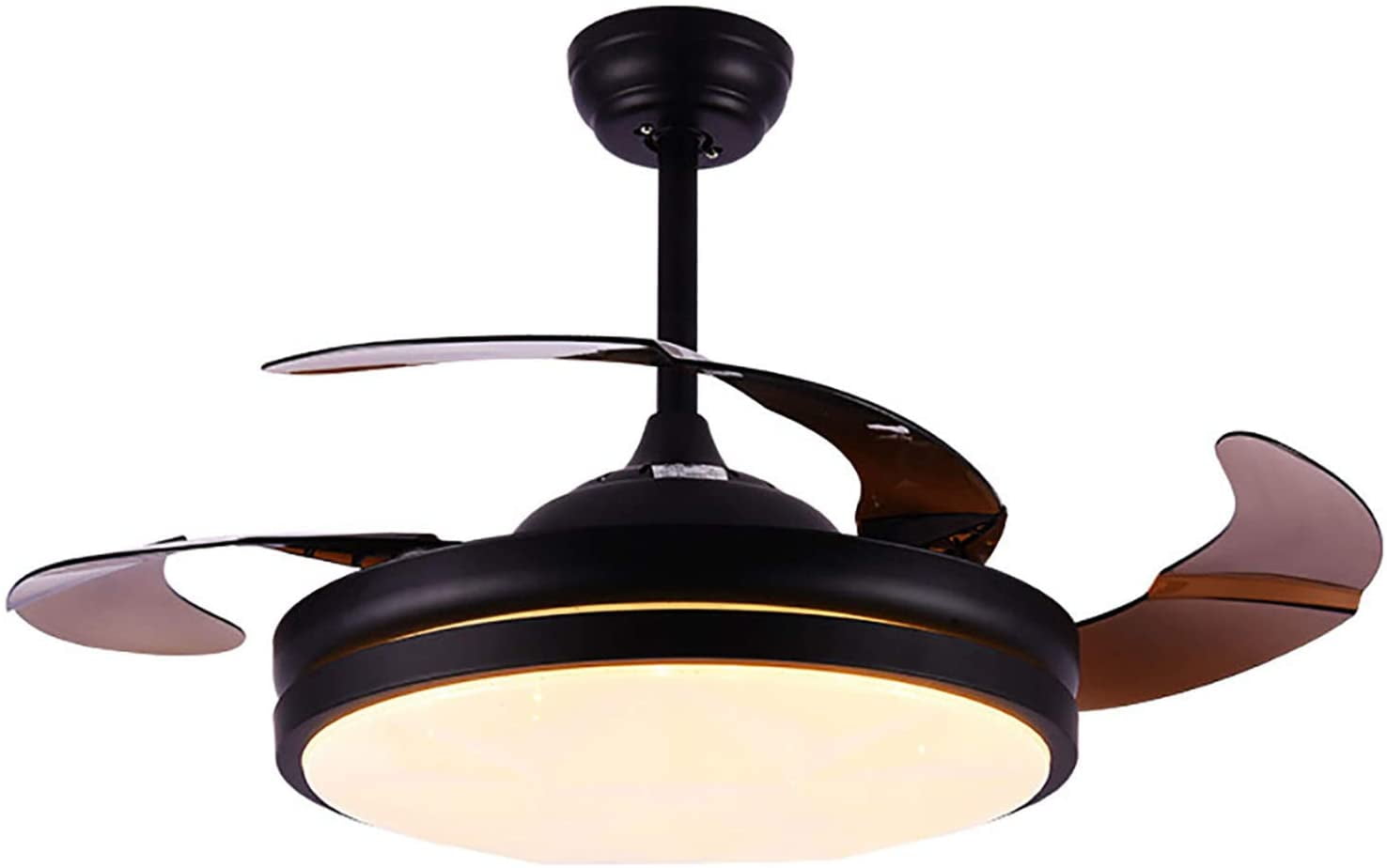 42" Invisible Ceiling Fan Light Modern Remote LED Chandelier 4-Retractable-Blade 