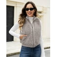 thumbnail image 3 of ieFashion Womens Faux Fur Vest Lapel Collar Sleeveless Zip Up Cardigan Vest Top Fuzzy Coats Jacket Fluffy Outwear with Pockets, 3 of 8