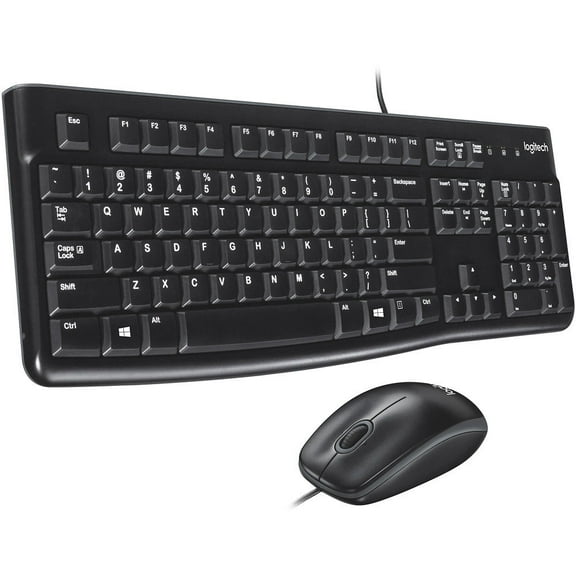 Logitech - MK120 Full-size Wired Membrane Keyboard and Mouse
