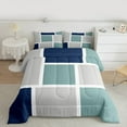 thumbnail image 2 of Feelyou Fashion Square Abstract Bedding Comforter Set for Men, Green Grey Art Patchwork Twin Comforter Sets, Buffalo Plaid Reversible Bedding Set, Super Cozy Room Decor, 2 Pieces, 2 of 8