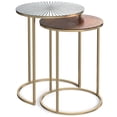 thumbnail image 5 of Simpli Home Drake 18 inch Wide Round Contemporary Nesting table in Antique Nickel, Antique Copper, Fully Assembled, 5 of 9
