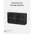 thumbnail image 3 of EYYTHUNG Arched Storage Cabinet, Modern Sideboard Buffet, Accent Display with Acrylic Door, Black Oak, 3 of 6