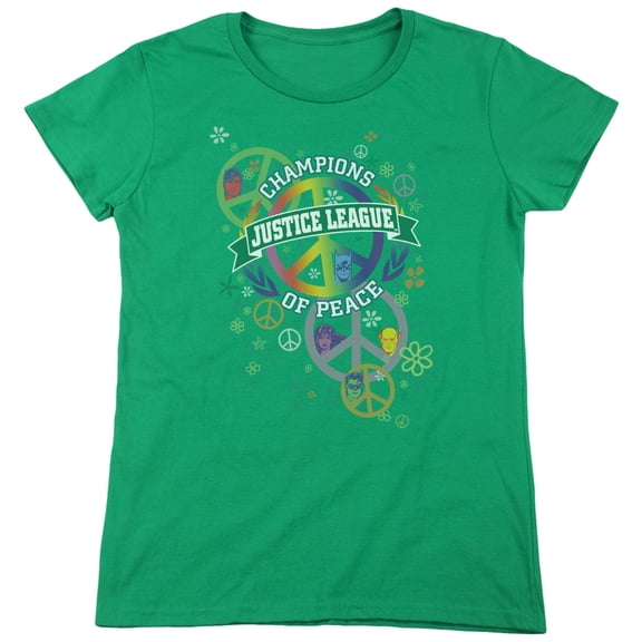 JLA Justice League Peace League S/S Women's T-Shirt Kelly Green