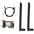 thumbnail image 1 of Tarjeta PCIe WiFi 6E 2.4G/5G/6Ghz Hasta 2400Mbps Antena dual MU MIMO Tarjeta de red PCIe para chasis de escritorio Win10/11, 1 of 10