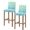 Green Blue, variant on Blue Beige Ombre Coastal Bar Stool Covers Set of 2, Nautical Beach Starfish Coral Summer Stretch Bar Chair Covers with Backs, Removable Pub Counter Height Chair Cover for Kitchen Dining Room Cafe