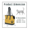 thumbnail image 3 of Bolsa para mascotas, bolsa para gatos de cuero amarillo de PU con múltiples bolsillos de almacenamiento, 3 of 5