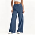 thumbnail image 2 of Women's Wide Leg Jeans High Waisted Straight Leg Stretchy Baggy Denim Pants with Pockets Dark Blue 2XL, 2 of 7