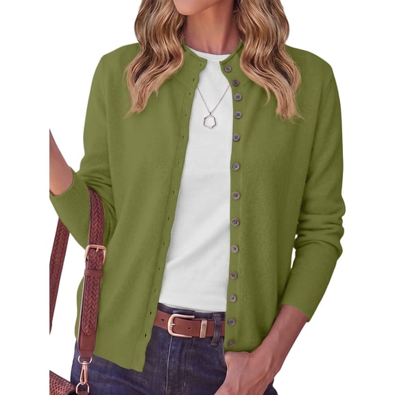 Anygrew Cardigan Sweaters for Women Lightweight Knit Cardigan Button Up Long Sleeve Sweaters for Women